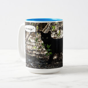 Black Cat Foto Zweifarbige Tasse