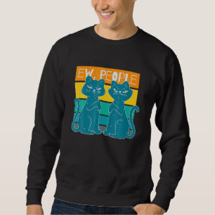Black Cat Frauen Ew People Meowy Cat Sweatshirt