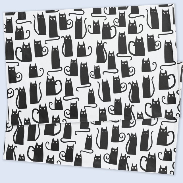 Black Cat Fun Kissenbezug (Fun Black Cat pattern pillow cases)