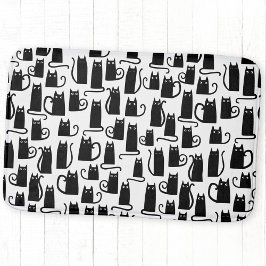 Black Cat Fun Muster Badematte