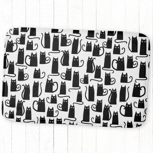 Black Cat Fun Muster Badematte