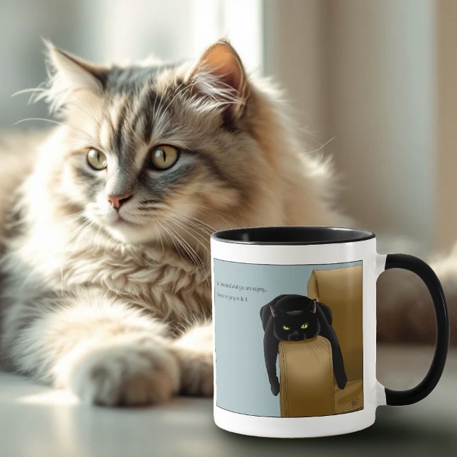 Black Cat Funny Sassy Blue Tasse (Von Creator hochgeladen)