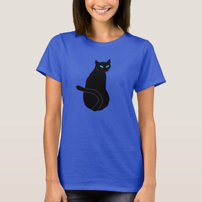 Black Cat Funny T - Shirt (Vorderseite)