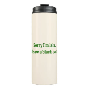 Black Cat Funny Thermosbecher