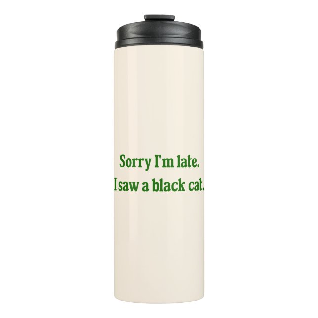 Black Cat Funny Thermosbecher (Vorderseite)