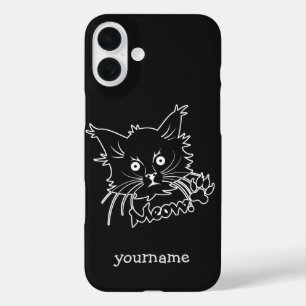 Black-Cat-Gehäuse für Monogramm iPhone 16 Plus Hülle