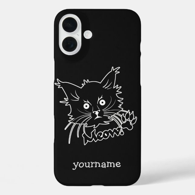 Black-Cat-Gehäuse für Monogramm Case-Mate iPhone Hülle (Rückseite)