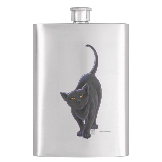 Black Cat Geschenke & Accessoires Flachmann (Vorderseite)