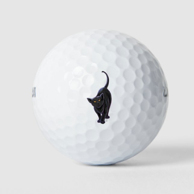 Black Cat Geschenke & Accessoires Golfball (Vorderseite)