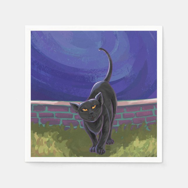 Black Cat Geschenke & Accessoires Serviette (Vorderseite)