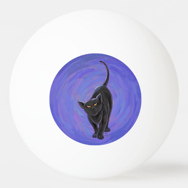 Black Cat Geschenke & Accessoires Tischtennisball (Rückseite)