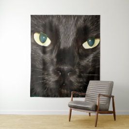 Black Cat Gorgeous Artistic Pet Portrait Wandteppich