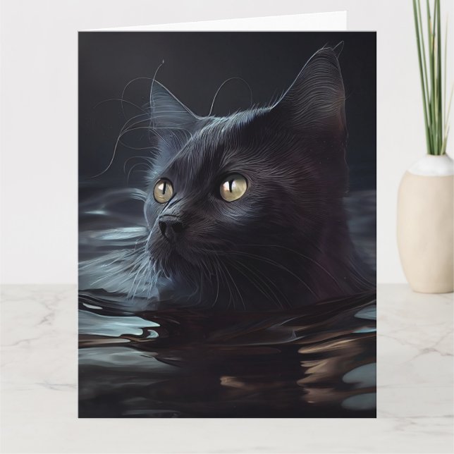 Black Cat Grußkarten Karte (Vorderseite)