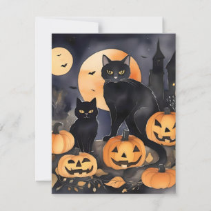 Black Cat Halloween A Feiertagskarte