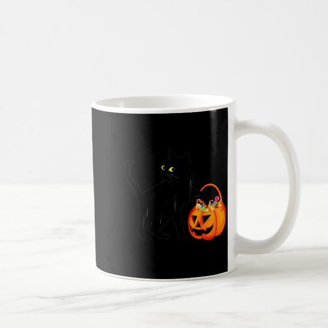 Black Cat Halloween Candy Pumpkin Bag Sweet Lollip Kaffeetasse (Rechts)