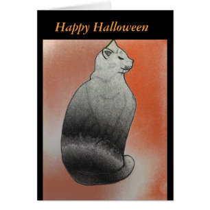 Black Cat Halloween Card