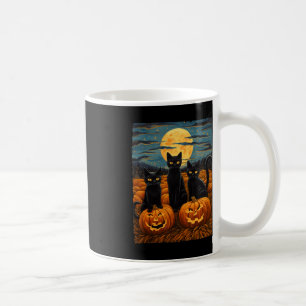 Black Cat Halloween Cat Lovers Starry Night Cat Va Kaffeetasse