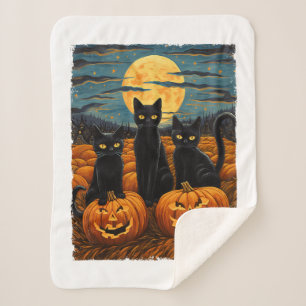 Black Cat Halloween Cat Lovers Starry Night Cat Va Sherpadecke