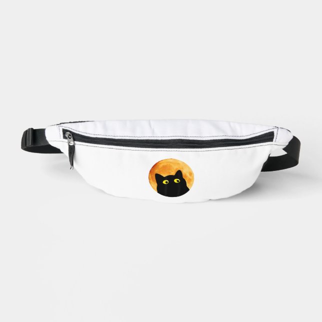 Black Cat Halloween Design Funny Cat Halloween Bauchtasche (Vorderseite)