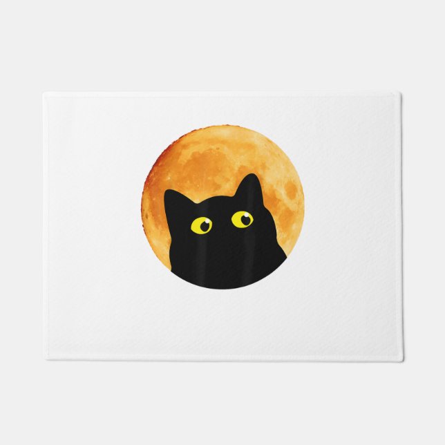 Black Cat Halloween Design Funny Cat Halloween Fußmatte (Vorderseite)