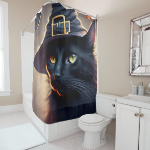Black Cat Halloween Duschvorhang