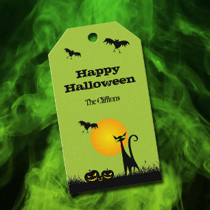 Black Cat Halloween Favor Geschenkanhänger
