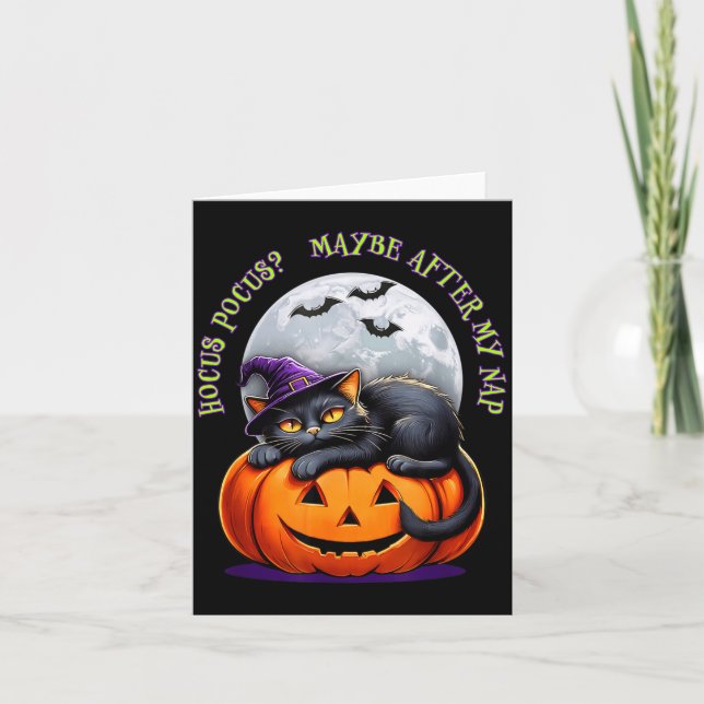 Black Cat Halloween Funny Pumpkin Costume Gift  Karte (Vorderseite)
