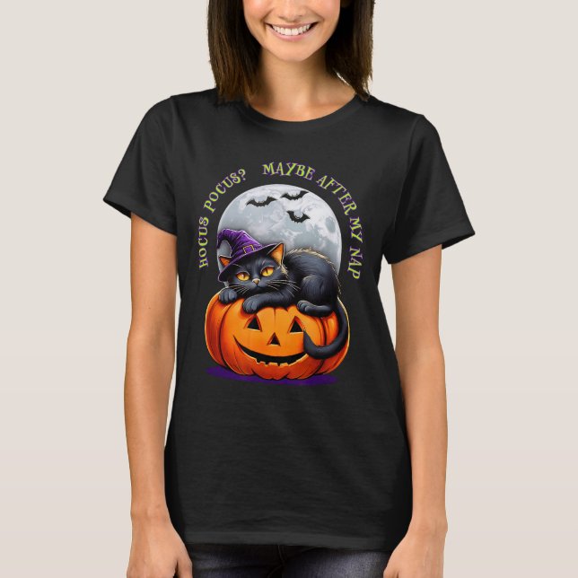 Black Cat Halloween Funny Pumpkin Costume Gift  T-Shirt (Vorderseite)