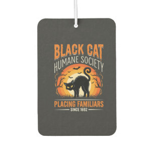 Black Cat Halloween Humane Society Vintage-Grafik Autolufterfrischer
