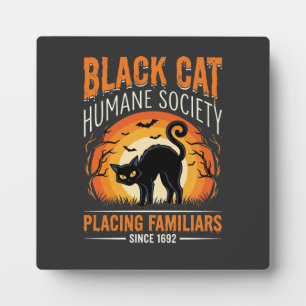 Black Cat Halloween Humane Society Vintage-Grafik Fotoplatte