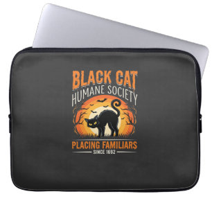 Black Cat Halloween Humane Society Vintage-Grafik Laptopschutzhülle