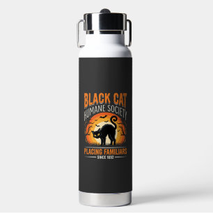 Black Cat Halloween Humane Society Vintage-Grafik Trinkflasche
