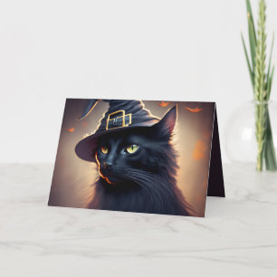 Black Cat Halloween Karte