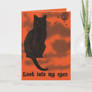 Black Cat Halloween Karte