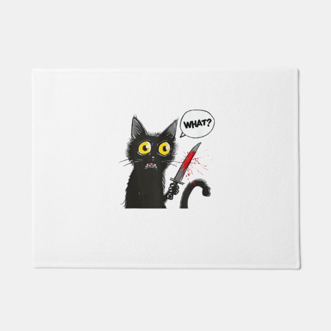 Black Cat Halloween Kostümkunstwerk Spichcraft Web Fußmatte (Vorderseite)
