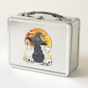Black Cat Halloween Metall Brotdose