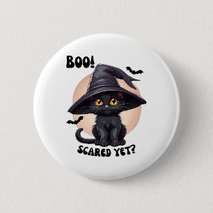 Black Cat Halloween Niedlich Vintag Black Kitten B Button