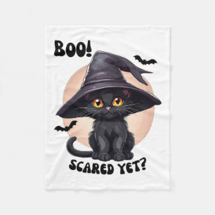 Black Cat Halloween Niedlich Vintag Black Kitten B Fleecedecke