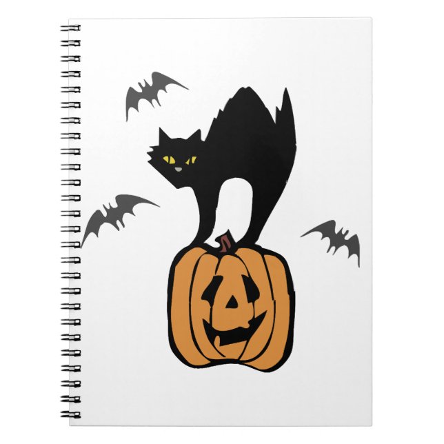 Black Cat Halloween Notizblock (Vorderseite)