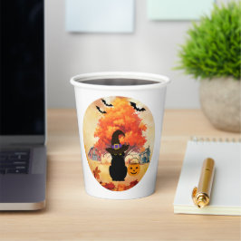 Black Cat Halloween Paper Cups Pappbecher