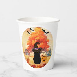 Black Cat Halloween Paper Cups Pappbecher