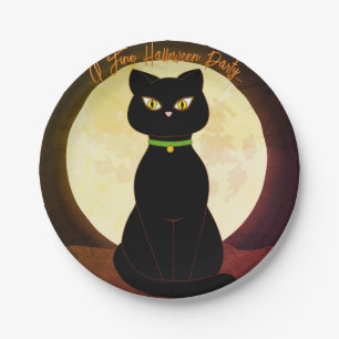 Black Cat Halloween Papierplatte Pappteller