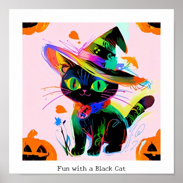 Black Cat Halloween Poster (Vorne)