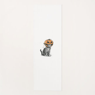 Black Cat Halloween Pumpkin Kopf Kostüm für Frauen Yogamatte