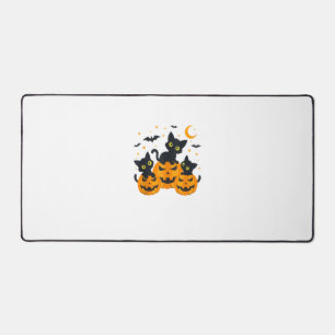 Black Cat Halloween Pumpkin Spooky Nacht Schreibtischunterlage
