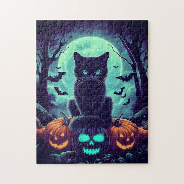 Black Cat Halloween Puzzle (Vertikal)