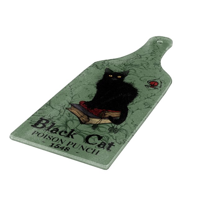 Black Cat Halloween Schneidebrett (Ecke)