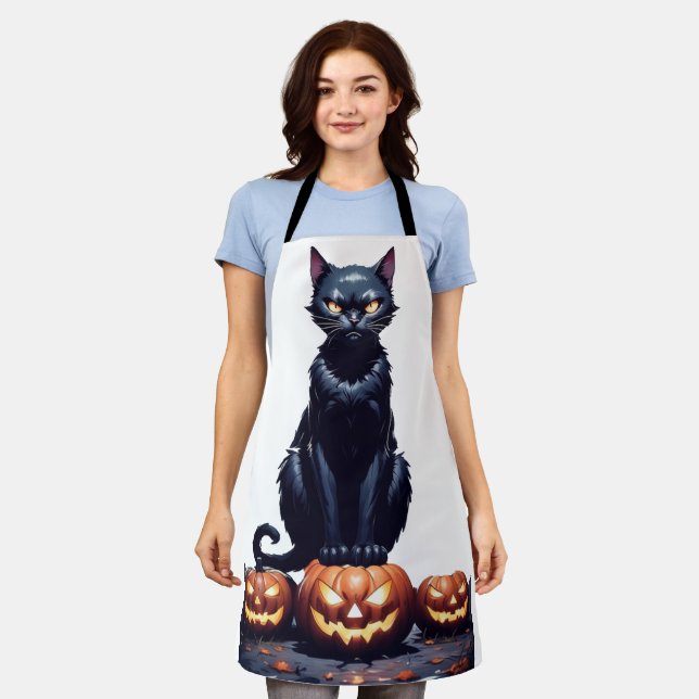 Black cat halloween schürze (Getragen)
