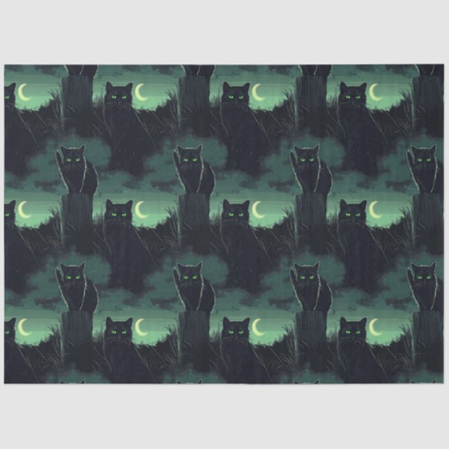 Black Cat Halloween Seidenpapier (Vorderseite)