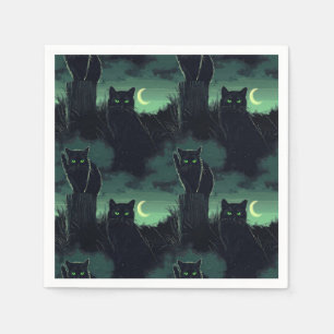 Black Cat Halloween Serviette